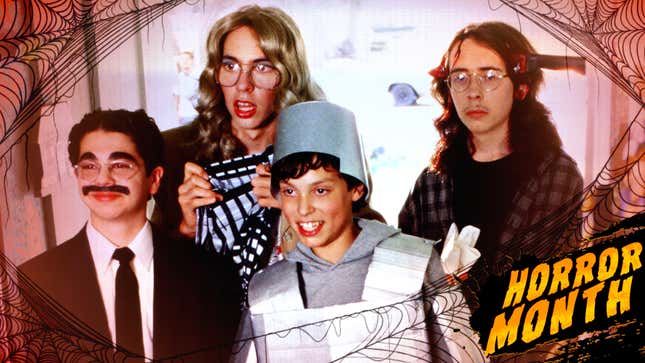 Freaks And Geeks episode 3: “Tricks And Treats” (pictured left to right): Samm Levine as Neal Schweiber, Martin Starr as Bill Haverchuck, John Francis Daley as Sam Weir, and Stephen Lea Sheppard as Harris Trinsky (Photo: Chris Haston/NBCUniversal via Getty Images)
